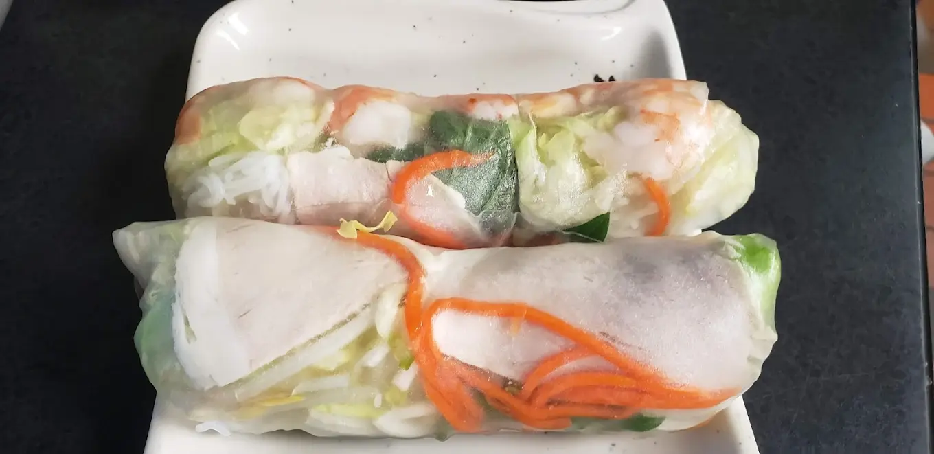 Rice Roll and Shrimp Spring Rolls at T.H. Dang Restaurant Winnipeg